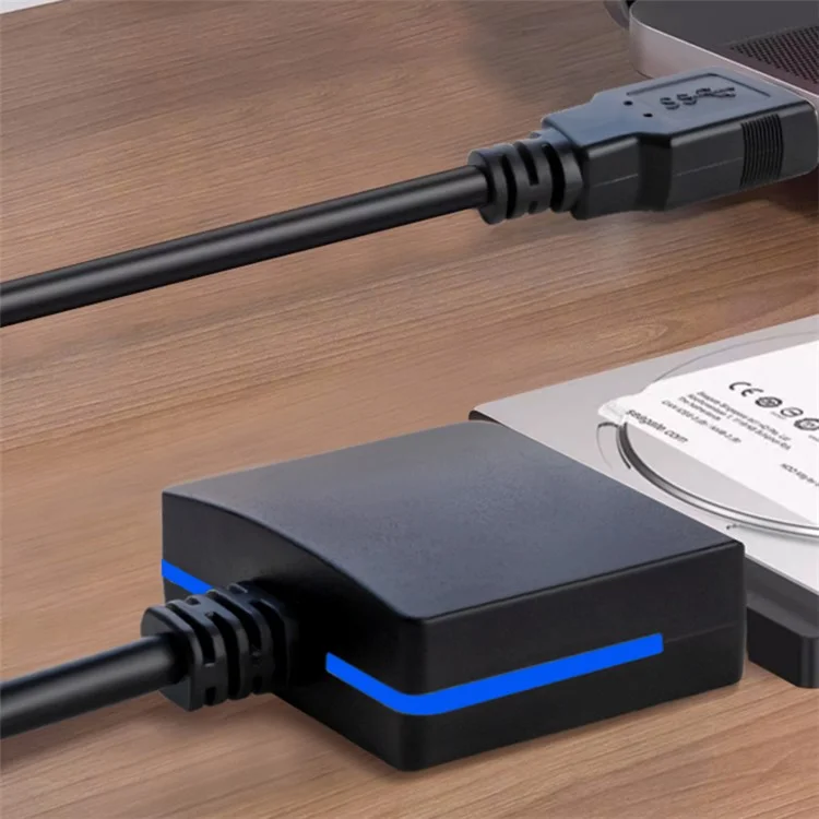 Schwarzes ABS-Kunststoff-SATA-auf-USB-3.0-Adapterkabel für 2,5-Zoll-Festplatte SSD-Datentransfer