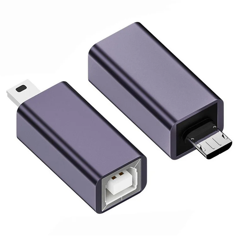U2-010-MM 2Pcs USB 2.0 B Type Female to Mini USB & Micro Male Extension Adapter per Stampante Telefono Disco
