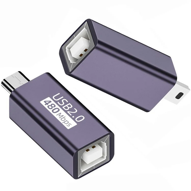 U2-010-MM 2Pcs USB 2.0 B Type Female to Mini USB & Micro Male Extension Adapter per Stampante Telefono Disco