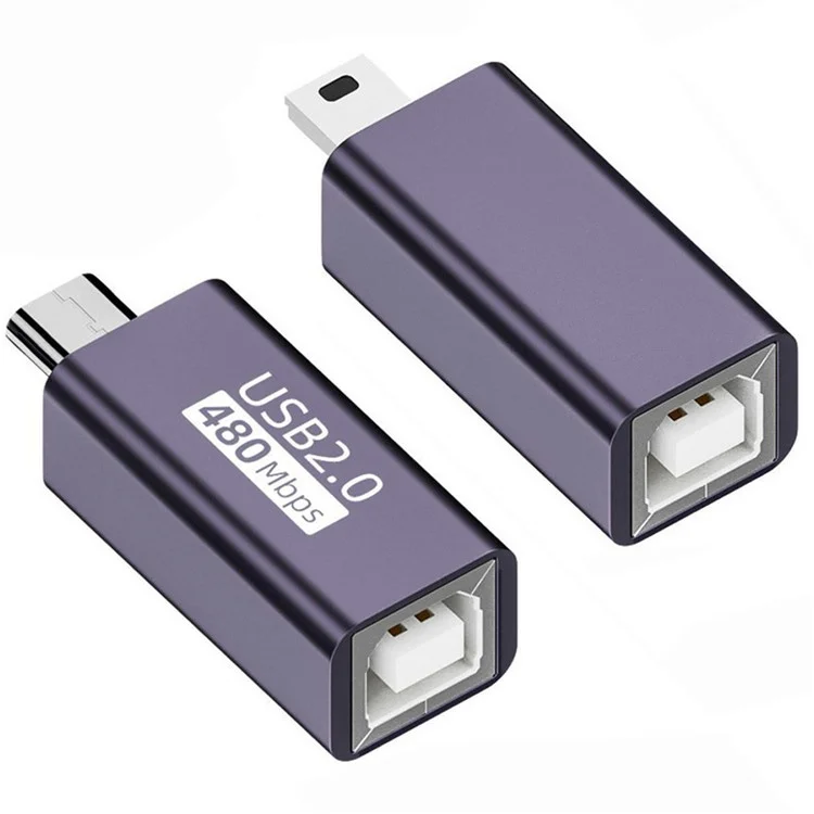 U2-010-MM 2Pcs USB 2.0 B Type Female to Mini USB & Micro Male Extension Adapter per Stampante Telefono Disco