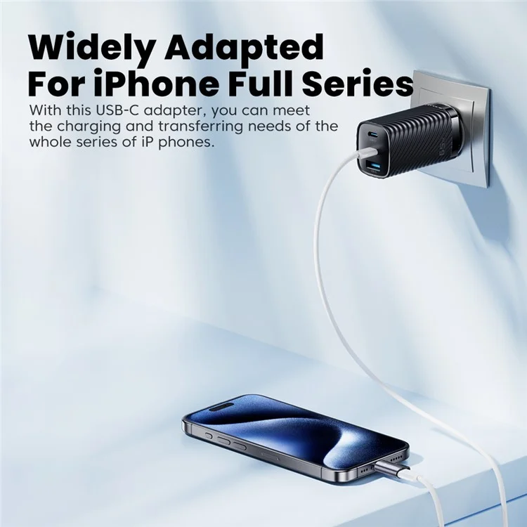 TOOCKI TQ-OTG11 USB-C Male to iP Female 60W Data Adapter 480Mbps Data Transmission - Grey