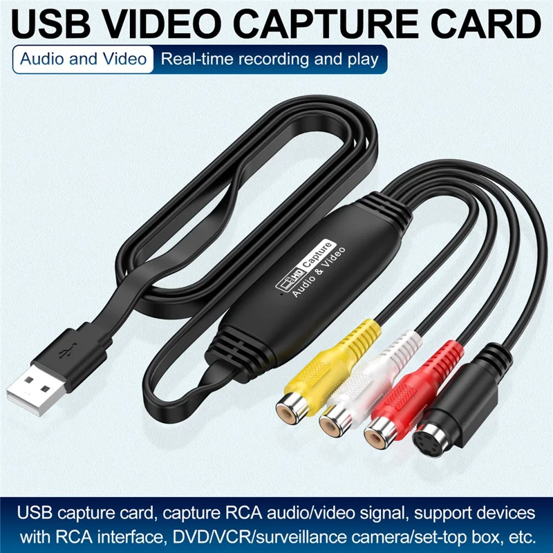 HW-1406 USB to 4 Channel RCA Converter HD Video Audio Capture Card Cable