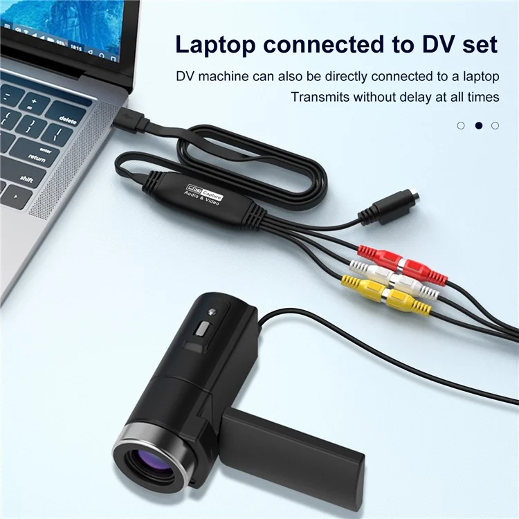 HW-1406B Audio Video RCA Capture Card USB to 4 Channel RCA Converter Support DVD / VCR / TV Box