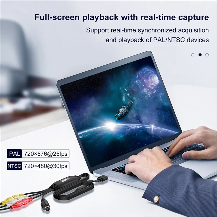 HW-1406B Audio Video RCA Capture Card USB to 4 Channel RCA Converter Support DVD / VCR / TV Box