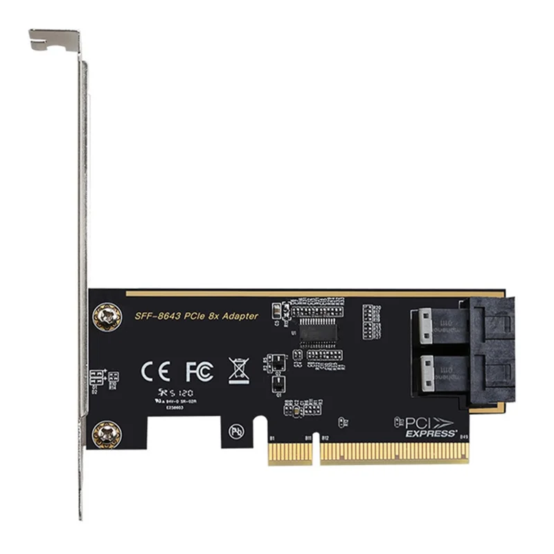 TXB127 SFF8639 Interface 2-port Solid State Drive (SSD) Adapter Board to PCLEX8 to 2 U.2 Expansion Card