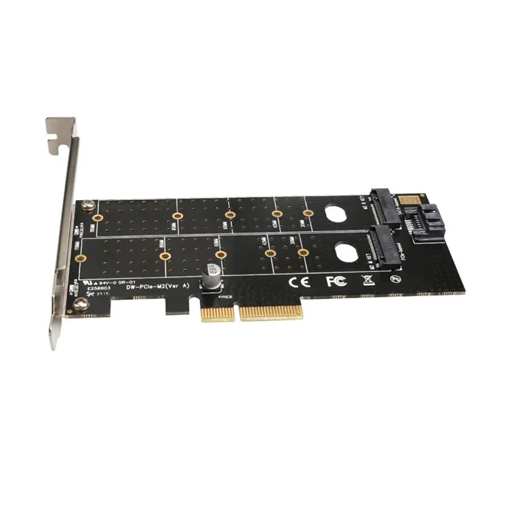 Carte d'adaptation double PCIe vers M.2 Nvme SSD NGFF Carte d'adaptation TXB044 110mm M Key + B Key