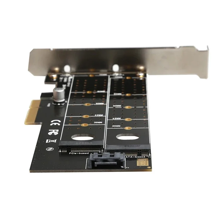Carte d'adaptation double PCIe vers M.2 Nvme SSD NGFF Carte d'adaptation TXB044 110mm M Key + B Key