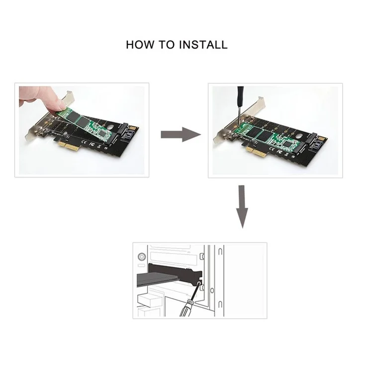 Carte d'adaptation double PCIe vers M.2 Nvme SSD NGFF Carte d'adaptation TXB044 110mm M Key + B Key