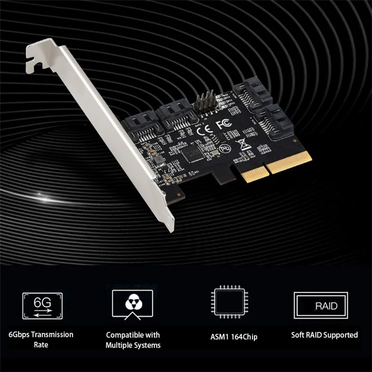 TXB170 PCIE to SATA Bootable SSD Solid State Drive Adapter Card PCIE X4 to 4-port SATA3.0 Expansion Card