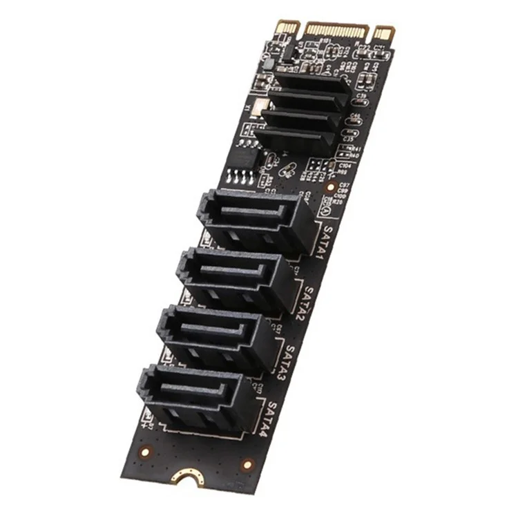 Carte d'extension PCI-E 3.0 vers 4 ports SATA3.0 TXB184 Key-M Key-B M.2 NVME