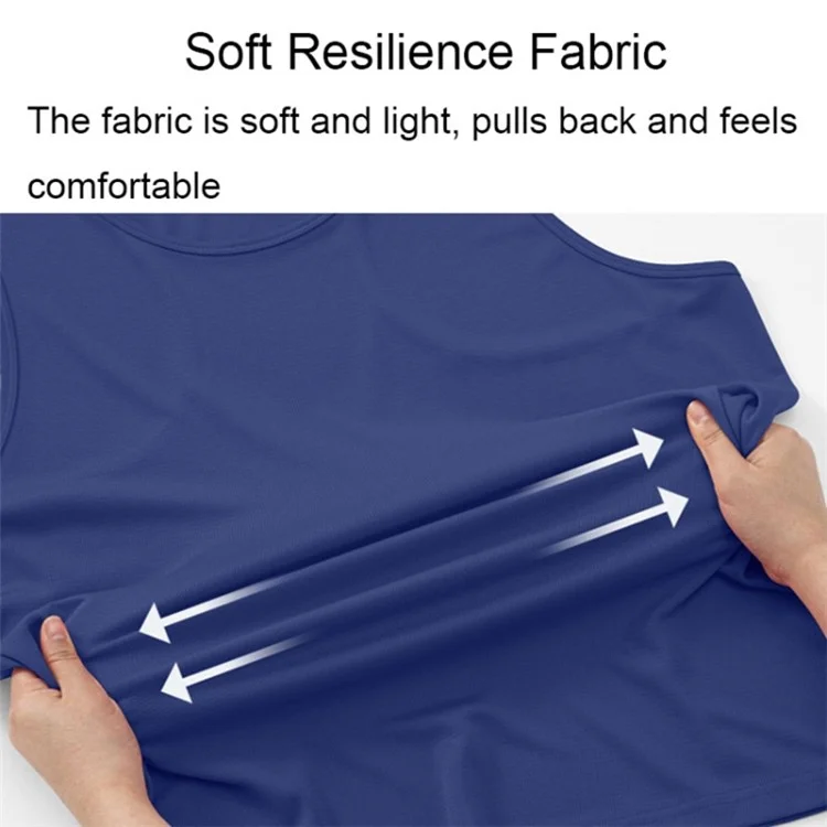 Summer Men Sports Casual Polyester Vest Breathable Quick-drying Running Basketball Tank Top - White / L