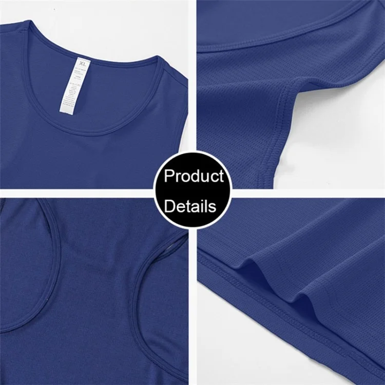 Summer Men Sports Casual Polyester Vest Breathable Quick-drying Running Basketball Tank Top - White / L