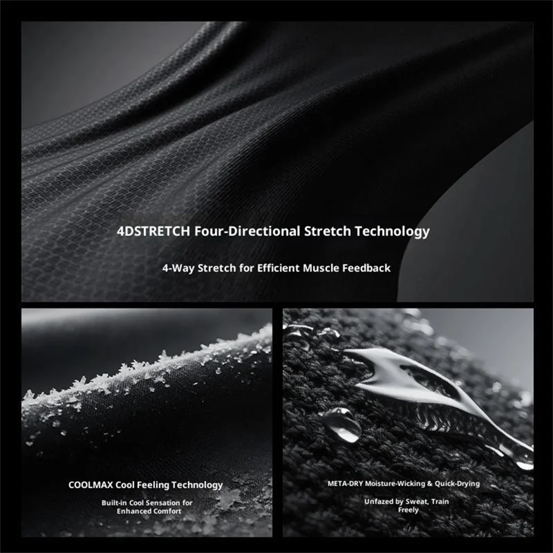 GOLOVEJOY JS07 Top da Allenamento Asciugatura Rapida per Uomini, Maglietta Sportiva Elastica a Compressione a Maniche Lunghe - Nero / M