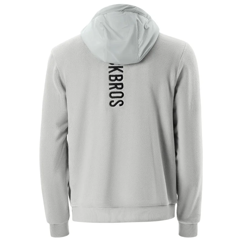 ROCKBROS 15400008 TLWY002 15400008001 Sudadera deportiva de felpa cortavientos con cremallera, sudadera con capucha con bolsillo oculto de malla - Gris claro / S