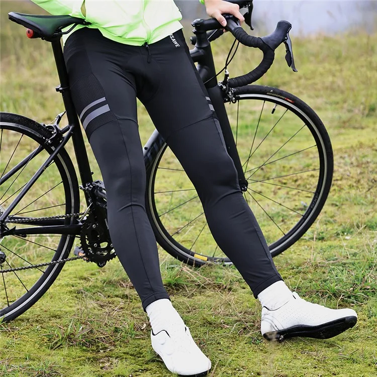 WOSAWE BH148 Hombres Termales Ciclismo Medias Pantalones de Bicicleta de Invierno Pantalones Largos a Prueba de Viento Con Una Almohadilla de Gel 5D - M (as) / S (EU)