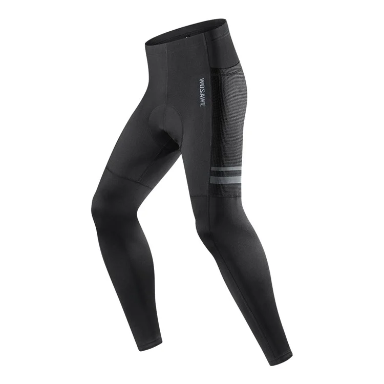 WOSAWE BH148 Hombres Termales Ciclismo Medias Pantalones de Bicicleta de Invierno Pantalones Largos a Prueba de Viento Con Una Almohadilla de Gel 5D - M (as) / S (EU)