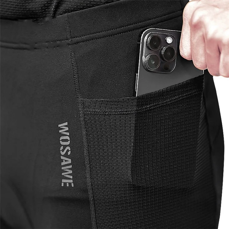 WOSAWE BH148 Pantaloni termici da ciclismo invernali da uomo Pantaloni antivento a gamba lunga con imbottitura in gel 5D - M (AS) / S (EU)
