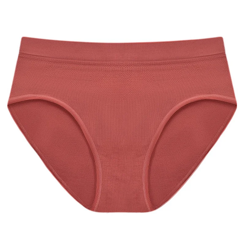 GOLOVEJOY NK04 For Women Mid Rise Antibacterial Sports Underwear Seamless Breathable Yoga Fitness Panties - Caramel S