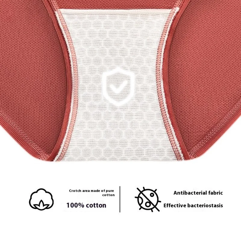 GOLOVEJOY NK04 For Women Mid Rise Antibacterial Sports Underwear Seamless Breathable Yoga Fitness Panties - Caramel S