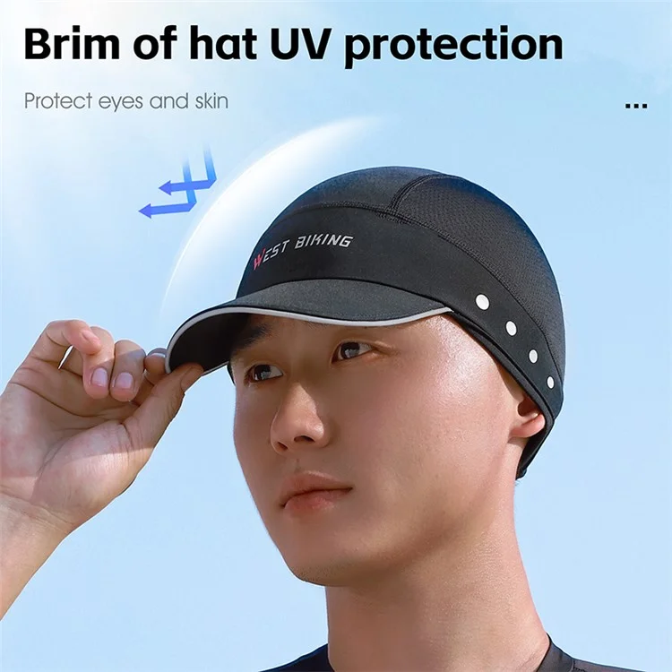 WEST BIKING YP0201426 Breathable Ice Silk Summer Hat Outdoor Cycling Helmet Liner Cap - Black