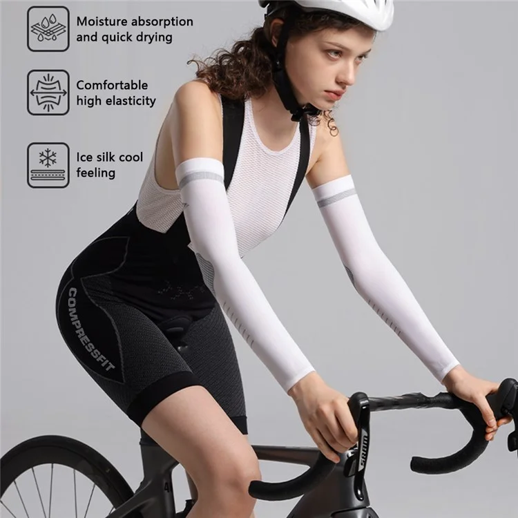GOLOVEJOY HB39 1 paire de manches de cyclisme d'été rafraîchissantes, protection solaire UV, manches - Noir