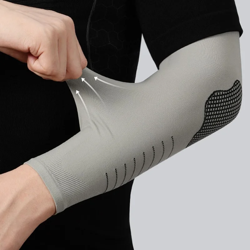 GOLOVEJOY HB39 1 Pair Summer Cycling Cooling Sleeves Sunscreen UV Protection Arm Sleeves - Grey