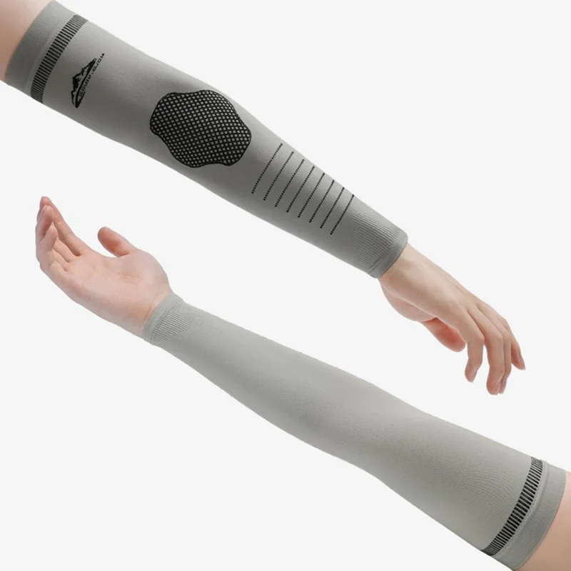 GOLOVEJOY HB39 1 Pair Summer Cycling Cooling Sleeves Sunscreen UV Protection Arm Sleeves - Grey