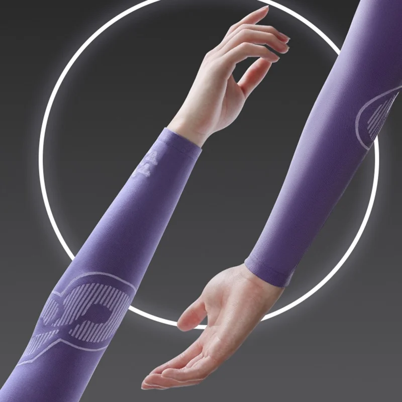 GOLOVEJOY Compressfit HB42 1 Pair Summer Cycling Cooling Sleeves Elastic Sun-proof Arm Sleeves - Light Grey