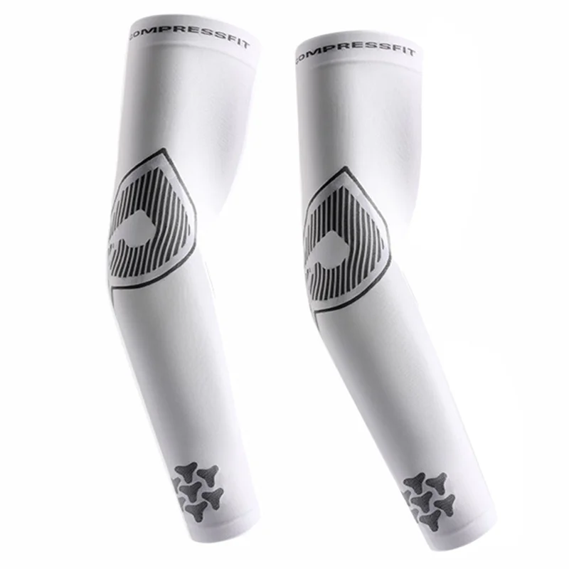 GOLOVEJOY Compressfit HB42 1 Pair Summer Cycling Cooling Sleeves Elastic Sun-proof Arm Sleeves - White