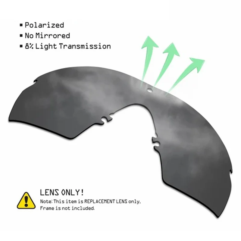 1Pair Replacement Lenses for Oakley Radar M Frame 2.0 Sunglasses (Includes Cleaning Cloth) - Black