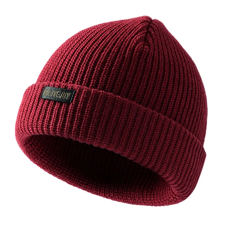 GOLOVEJOY DMZ104 Retro Fleece Knitted Hat Windproof Ear Protection Winter Cap One Size for Men - Red
