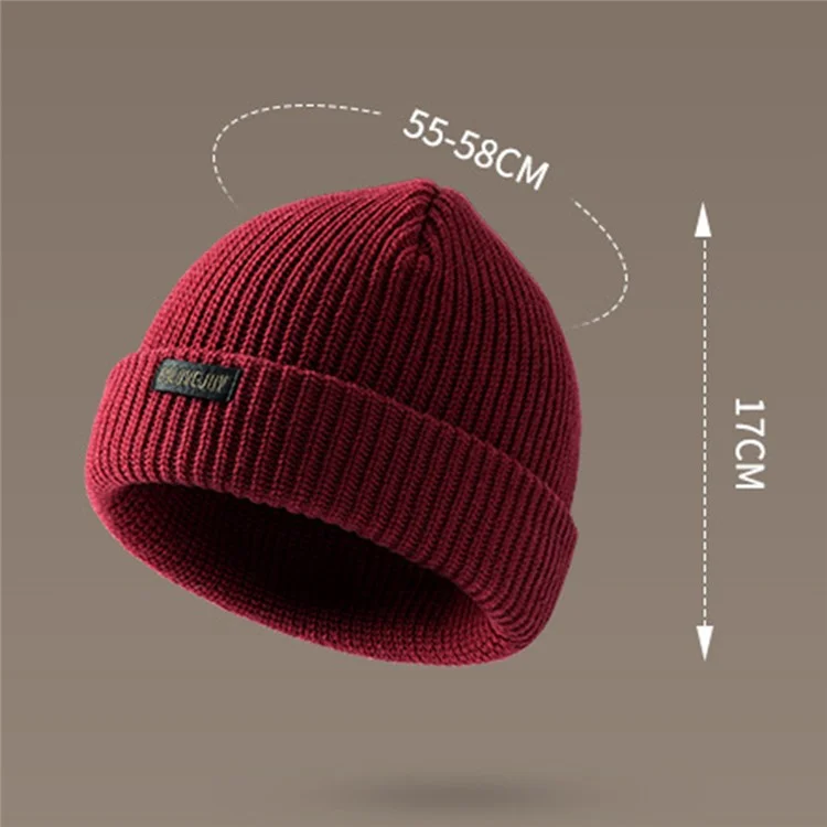 GOLOVEJOY DMZ104 Retro Fleece Knitted Hat Windproof Ear Protection Winter Cap One Size for Men - Red
