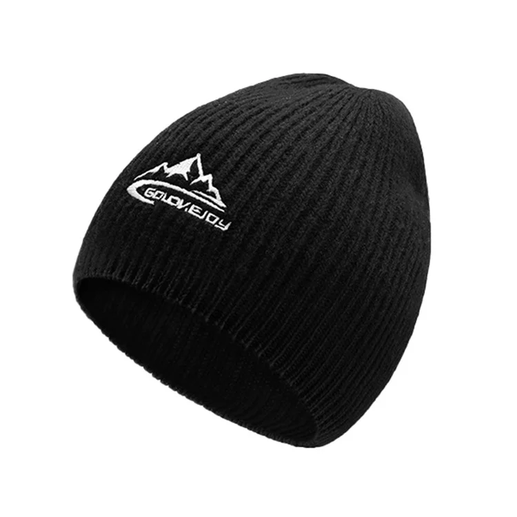GOLOVEJOY DMZ93 45% Algodão Lã Quente Chapéus de Inverno Beanies Térmicos Grossos Knited Cap Tamanho Único para Homens - Preto