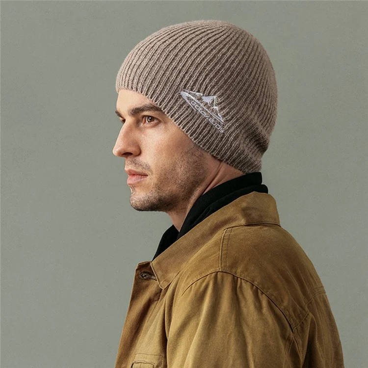 GOLOVEJOY DMZ93 45% Algodão Lã Quente Chapéus de Inverno Beanies Térmicos Grossos Knited Cap Tamanho Único para Homens - Preto
