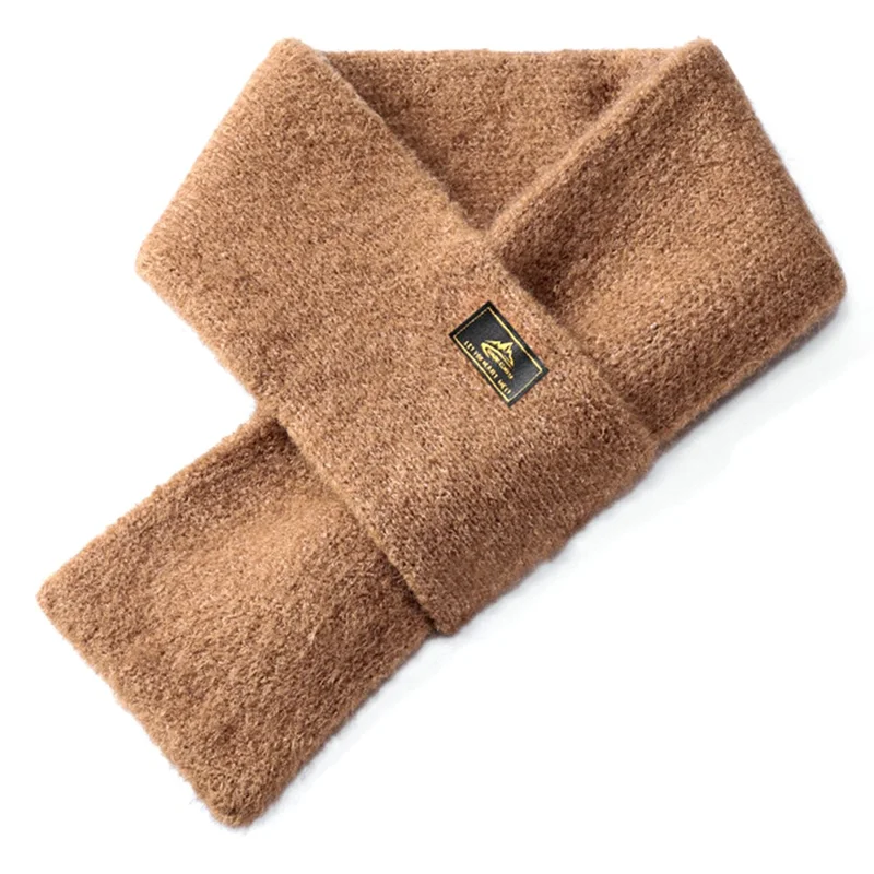 GOLOVEJOY DWJ47 77cm Retro Faux Mohair Men Winter Scarf Warm Outdoor Windproof Scarf - Camel