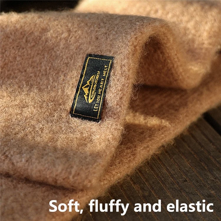 GOLOVEJOY DWJ47 77cm Retro Faux Mohair Men Winter Scarf Warm Outdoor Windproof Scarf - Camel