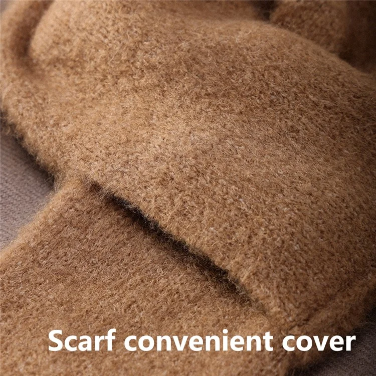 GOLOVEJOY DWJ47 77cm Retro Faux Mohair Men Winter Scarf Warm Outdoor Windproof Scarf - Camel