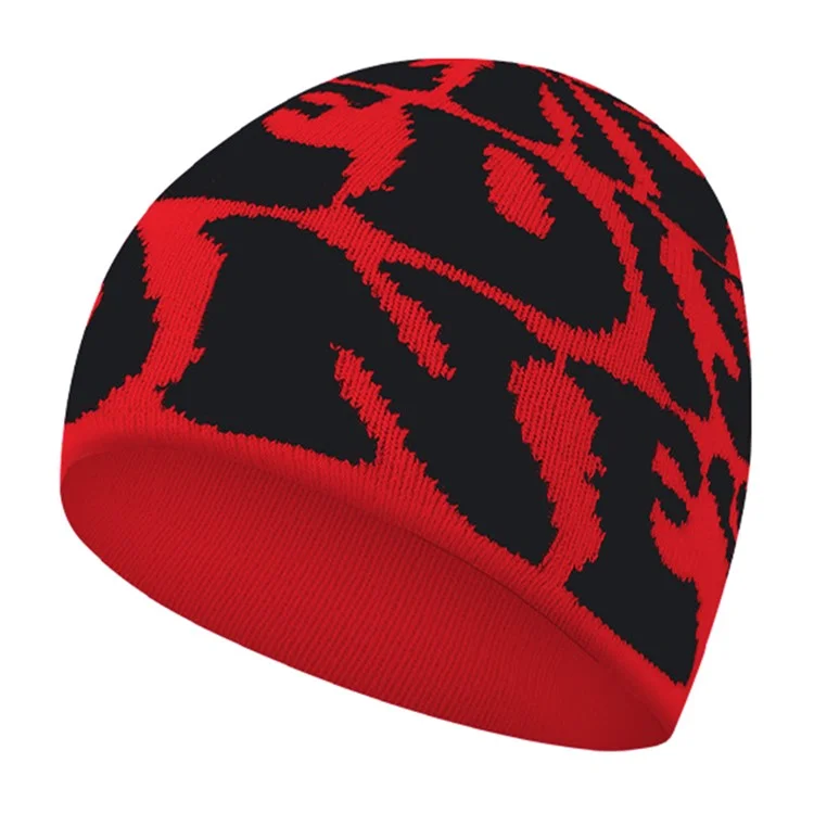 Letters Design Autumn Winter Thermal Knitted Beanie for Men Women Outdoor Windproof Cap - ANG-02