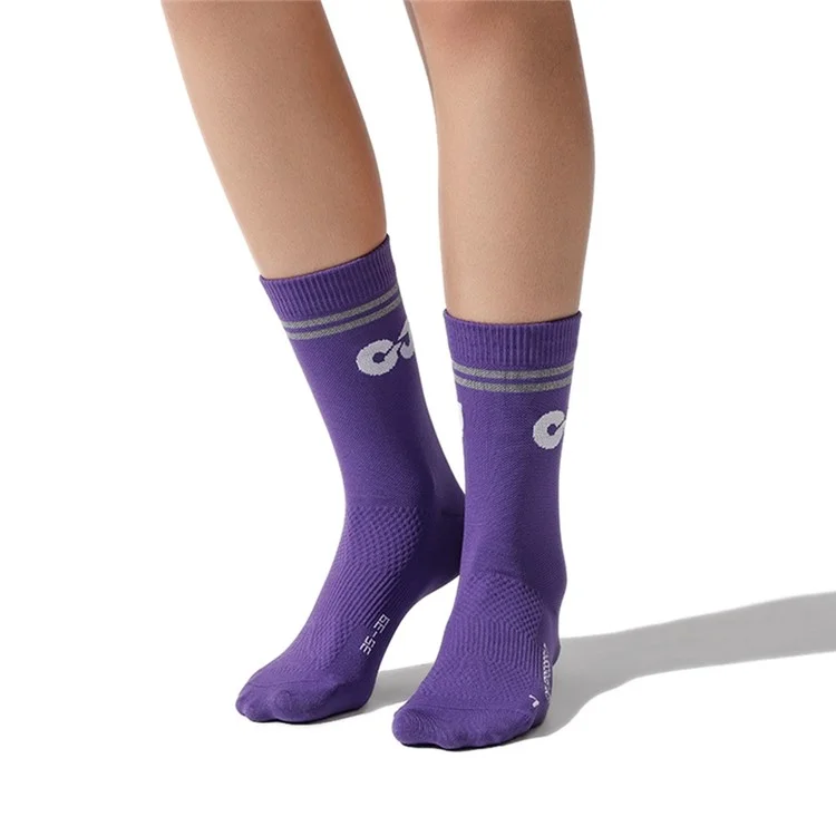 GOLOVEJOY DWZ11 Outdoor Sports Compression Socks Breathable Middle Tube Socks for Running Basketball - Purple  /  Size 35-39