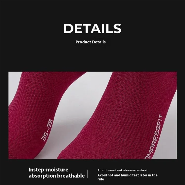 GOLOVEJOY DWZ11 Outdoor Sports Compression Socks Breathable Middle Tube Socks for Running Basketball - Purple  /  Size 35-39