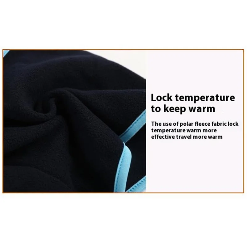Autumn Winter Thermal Polar Fleece Balaclava Full Face Mask for Outdoor Cycling Skiing - Black+Black Edge
