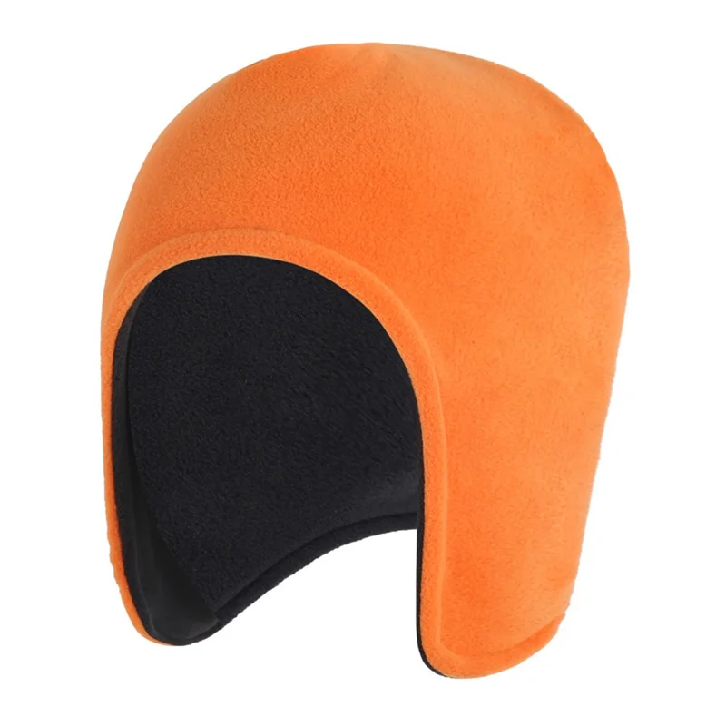 Winter Outdoor Earflap Hat Ear Protection Windproof Thicken Polar Fleece Lei Feng Cap - Orange