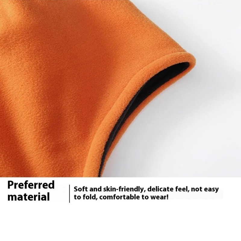 Winter Outdoor Earflap Hat Ear Protection Windproof Thicken Polar Fleece Lei Feng Cap - Orange