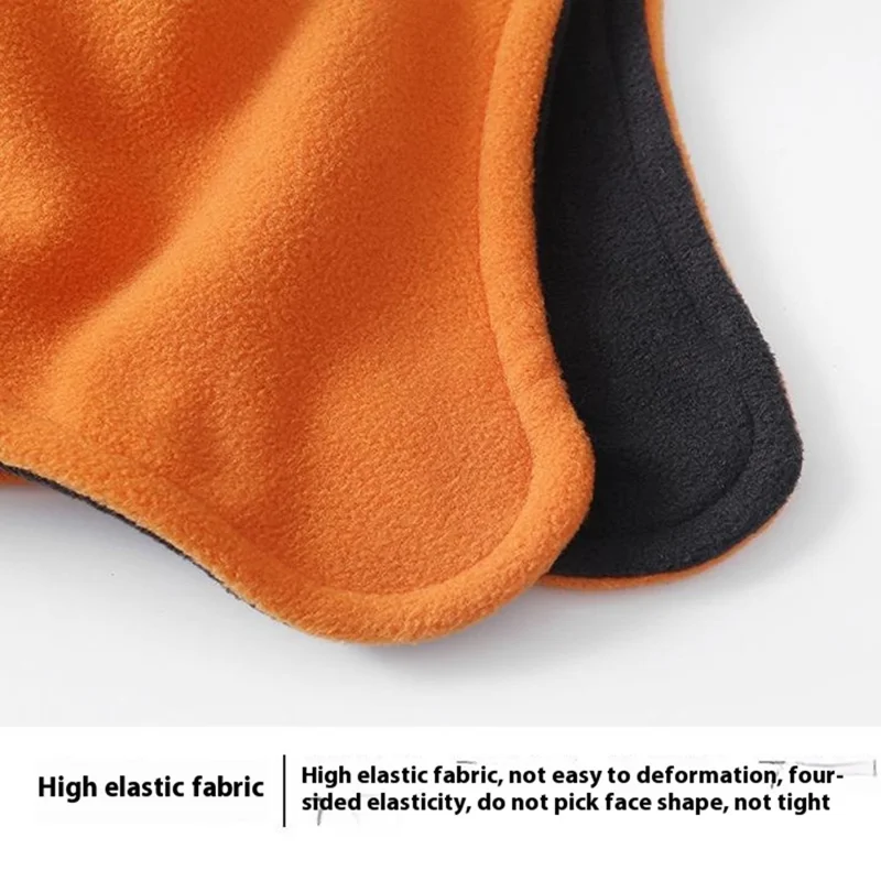 Winter Outdoor Earflap Hat Ear Protection Windproof Thicken Polar Fleece Lei Feng Cap - Orange