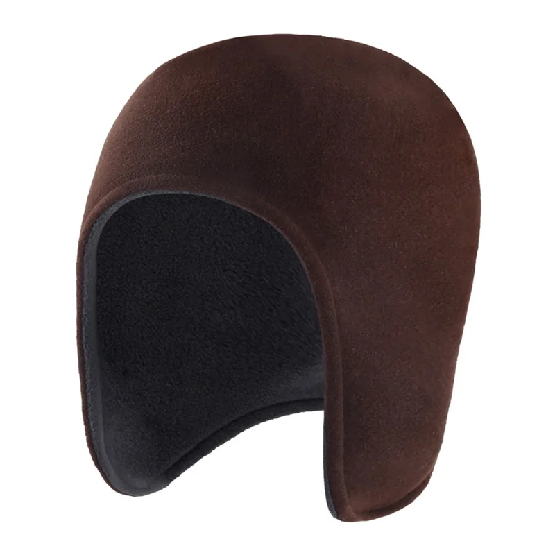 Winter Outdoor Earflap Hat Ear Protection Windproof Thicken Polar Fleece Lei Feng Cap - Brown