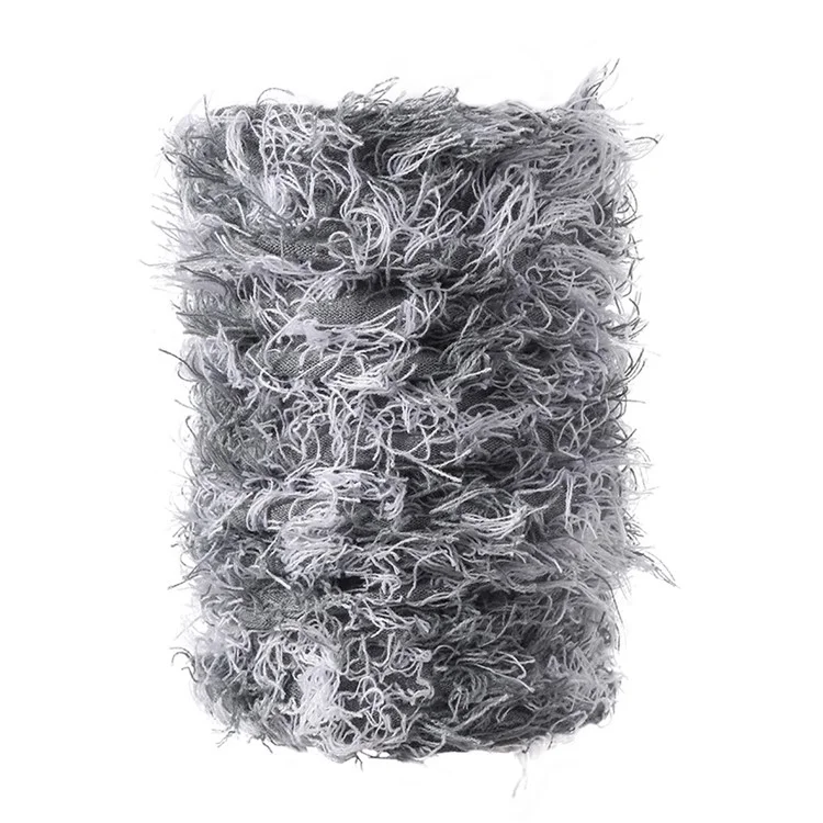Winter Outdoor Skiing Thermal Neck Warmer Knitted Neck Gaiter with Fringes, 23x40cm - Grey+White