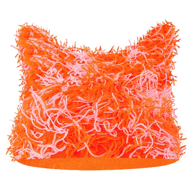 Winter cat ear beanie, double-layer, knitted, windproof, with ear protection, for outdoor use, cycling, warm hat - Style A