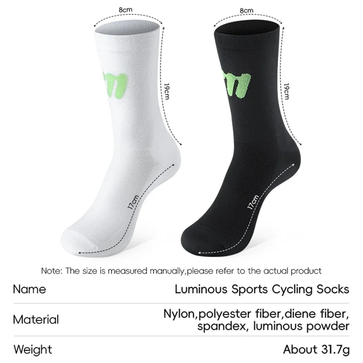 WEST BIKING YP0216057 1 Pair Sports Running Cycling Socks Reflective Breathable Socks - White