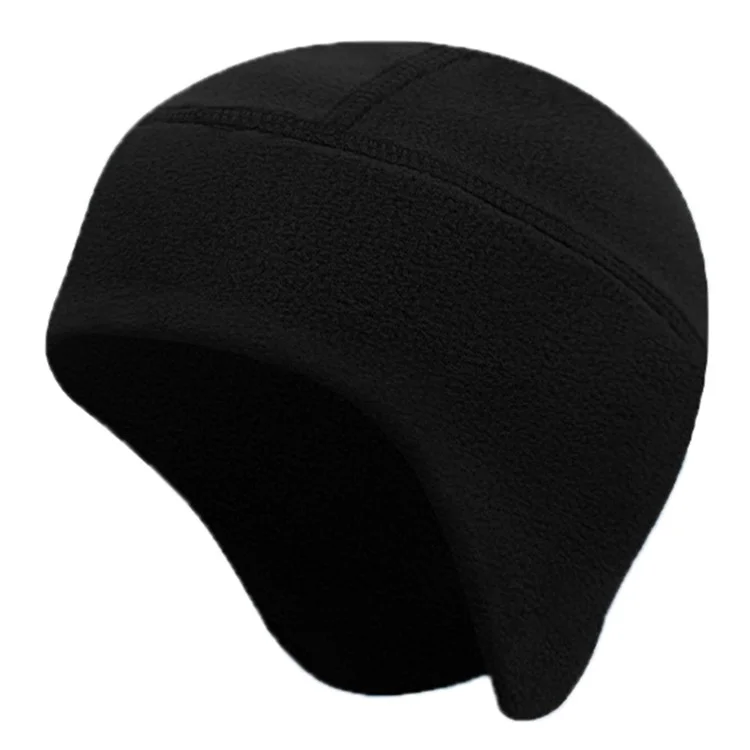 Gorro de Fleece Polar de Inverno Proteção para Ouvidos Contra Vento para Ciclismo, Esqui e Motocicleta - Preto