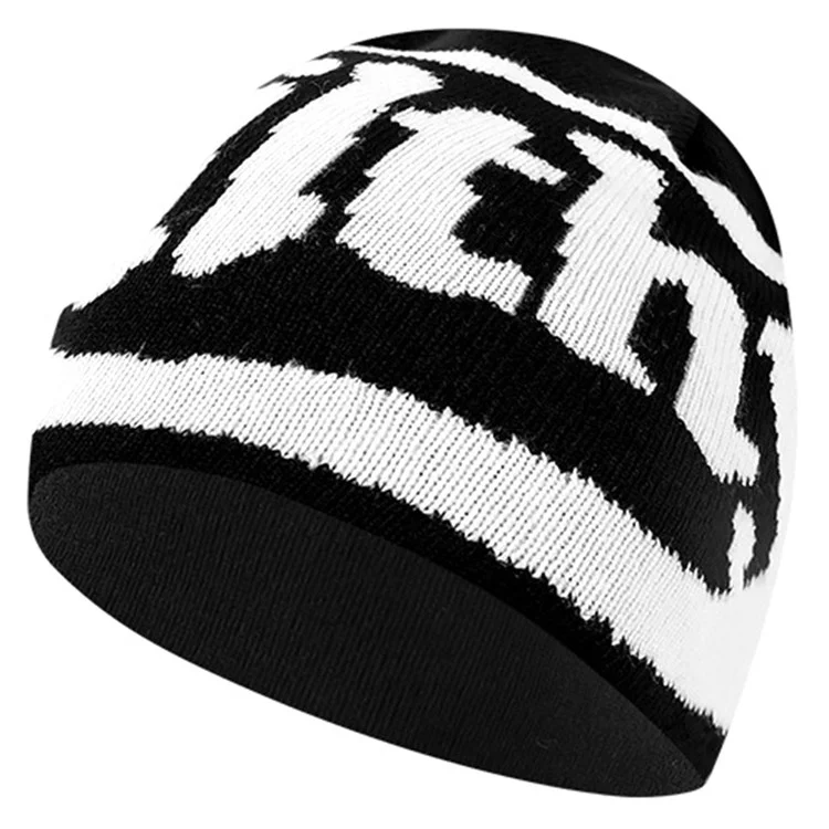Gorro de invierno de punto con diseño de letras para deportes al aire libre, a prueba de viento, para hombres y mujeres - FILT-01